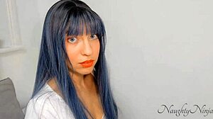 The step-sister uses her step-brother as a masturbation tool with monster cock