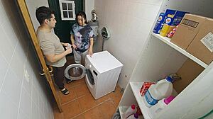 Fuck That Latina Maid On The Laundry Machine!