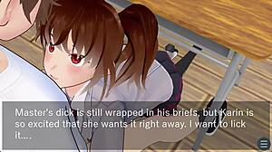 Karin's Loving Oral Under the Desk in School Blazer