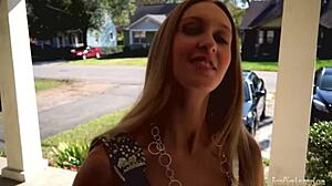 Oh my, watch this sweet amateur babe finger her pussy! Casting couch gets wild!