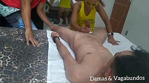 Esposa Pricila Diabinha teaches cuckold husband Leo Ogro how to watch her get pounded.