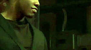 Female and male strippers tease the audience