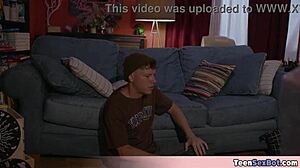 Beautiful Ebony Teen 18+ Model Tastes Painter's Charm in Session