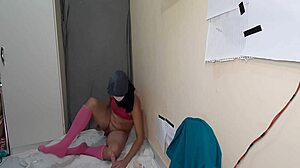 Gay man indulges in sock fetish solo play