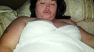 sexy bbw plays in sold panties and plays with mouthful of cum