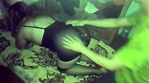 She whispers, 'Watch me in my dress and thong as we fuck doggy style with my emo milf body.'