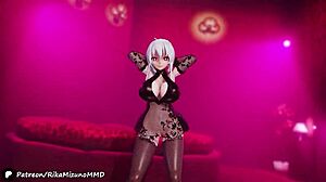 yowane haku does sexy dance, undressing in mmd video