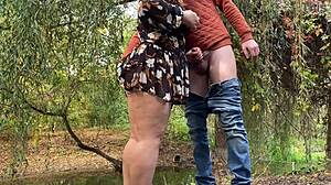 Fat ass milf masturbates outdoors with skill!