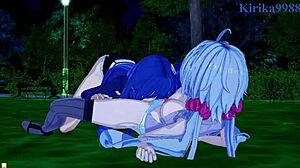 Chris Yukine and Tsubasa Kazanari Intense Lesbian Play