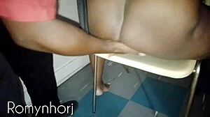 Brazilian couple in Jumbo Hotel Rio invites waiter for wild anal fun