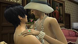 Granny Treat With Horny Sugar Lady Riding in Sims 4 Game