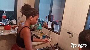 In the kitchen where the fun started with Myllena Rios 😘