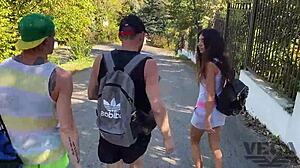 stepsister performs sloppy blowjob then gets messy facial on her ass