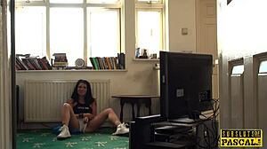 i watch the tattooed british submissive get fucked roughly in bdsm session