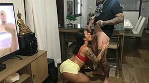 Yo, you into banging while trap music plays? This Brazilian chick sure is!