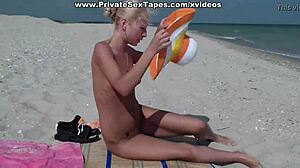 Sexy blonde girlfriend gets raunchy intense fucking on holiday vacation.