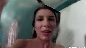 why is romi rain showering nude in the bathroom