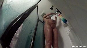 why is romi rain showering nude in the bathroom