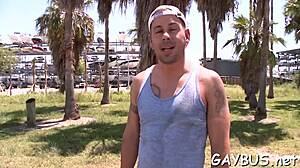 Gay hunk sucks and fucks to orgasm.