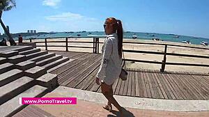 ebony femdom fucks pussy hard outdoors