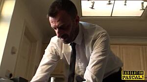 i watch the tattooed british submissive get fucked roughly in bdsm session