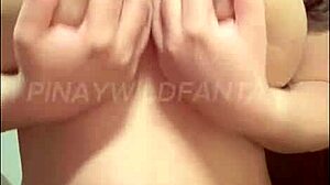 hot filipina milf teasing step bro with big natural boobs on call