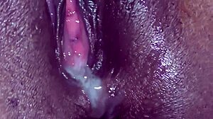 amateur ebony girl gets interracial creampie in pov homemade video with big black cock