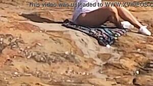 Brazilian teen fucked doggystyle on public beach