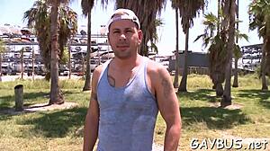 Gay hunk sucks and fucks to orgasm.