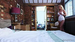 beautiful blonde takes big dick doggystyle