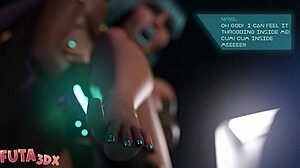 Horny Blue Hair Bitch Deepthroats Futa Cock In Hentai!