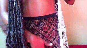 18 Year Ebony Teased and Fucked Hard in Sexy Stockings