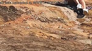 Brazilian teen fucked doggystyle on public beach