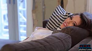 Petite Brunette Model Undresses on Dream Date