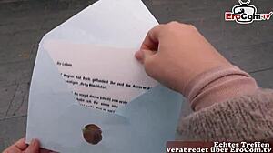 Chubby Brunette BBW MILF In Stockings And Fishnets Gets Picked Up On Street For POV Fucking.