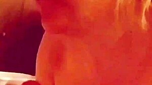 We snuck into the bedroom for her to swallow my cum