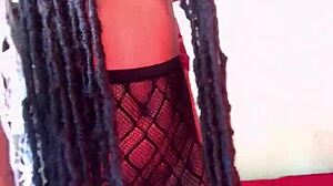 18 Year Ebony Teased and Fucked Hard in Sexy Stockings