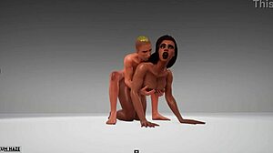 cute guy fucks ebony amazon in 3d hentai