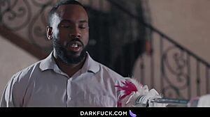 wow, hot blonde takes her first big black cock hard!