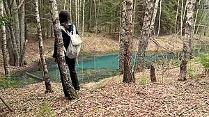 Quick public anal sex on the lake