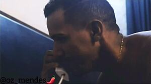 The hotel waiter is fucking the guest bareback, so hot!