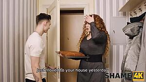 Damn, Stud Grabs The Chance To Bang Milf In Kitchen With Stockings On!