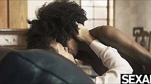 ebony beauty joins a horny couple for passionate threesome sex 😘