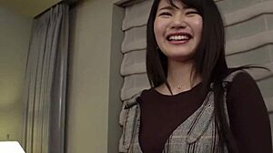 Asian babe uses tongue on natural tits in oily sex