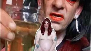 Shy Bisexual Sissy Swallows Pee in Naked Exposure