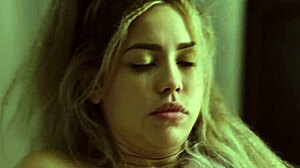 Two scared chicks boldly fuck instead of horror