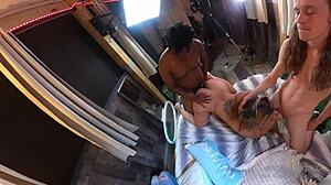 Hot Swinger Enjoys Blowjob And Intense Action In Garage Threesome