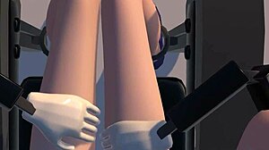 Rin Enjoys Relaxing Massage Chair with Gentle Fingering and Licking