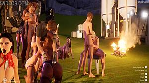 Shey gives blowjob in anime hentai style.