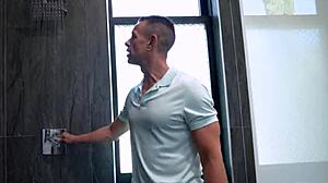 Miss Raquel gives blowjob to Brad Newman